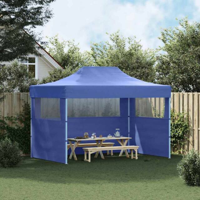 Berkfield Home Professional Folding Party Tent with 3 Sidewalls 3x4 m Steel Blue - image 1