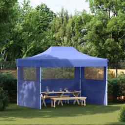 Berkfield Home Professional Folding Party Tent with 3 Sidewalls 3x4 m Steel Blue - thumbnail 2