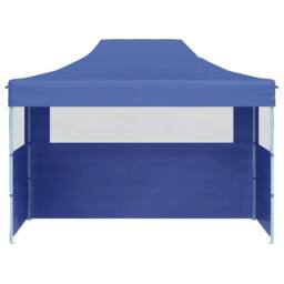 Berkfield Home Professional Folding Party Tent with 3 Sidewalls 3x4 m Steel Blue - thumbnail 4