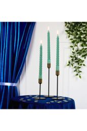 Deco Express 6 Hours Twisted Candles Pack of 6 in Bright Green - thumbnail 5