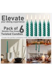 Deco Express 6 Hours Twisted Candles Pack of 6 in Bright Green - thumbnail 4