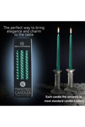 Deco Express 6 Hours Twisted Candles Pack of 6 in Bright Green - thumbnail 3
