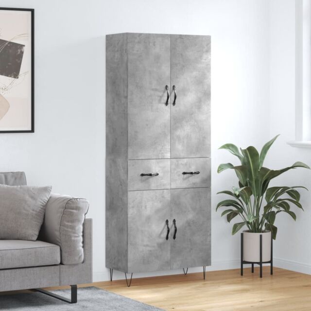 Berkfield Home Highboard Concrete Grey 69.5x34x180 cm Engineered Wood - image 1
