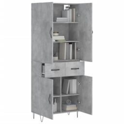 Berkfield Home Highboard Concrete Grey 69.5x34x180 cm Engineered Wood - thumbnail 3