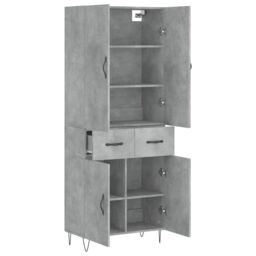 Berkfield Home Highboard Concrete Grey 69.5x34x180 cm Engineered Wood - thumbnail 4