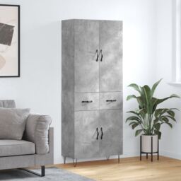 Berkfield Home Highboard Concrete Grey 69.5x34x180 cm Engineered Wood - thumbnail 1