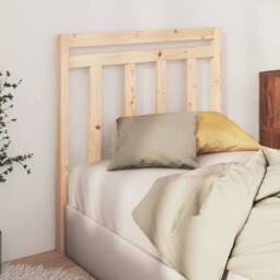 Berkfield Home Bed Headboard 95x4x100 cm Solid Wood Pine in Light Tan - Size: 95 x 4 x 100 cm - thumbnail 3