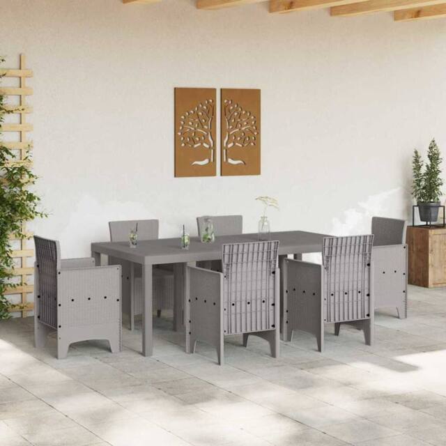 Berkfield Home Garden Table Light Grey 200x100x73 cm Poly Rattan - Size: 200 x 100 x 73 cm - image 1
