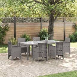 Berkfield Home Garden Table Light Grey 200x100x73 cm Poly Rattan - Size: 200 x 100 x 73 cm - thumbnail 2