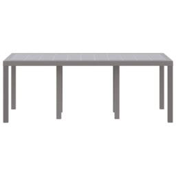 Berkfield Home Garden Table Light Grey 200x100x73 cm Poly Rattan - Size: 200 x 100 x 73 cm - thumbnail 4
