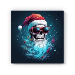 "Warren Reed - Designer Magical Santa Hat Skull Splashart Canvas - Size: W16"" x H16""" - thumbnail 2