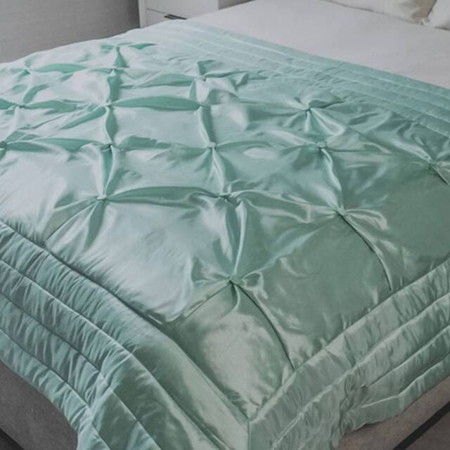 Voltico Buttoned Bedspread 140×200cm - Teal/Plum/Natural/Silver in Teal - Size: EU Double - image 1