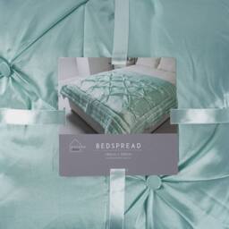 Voltico Buttoned Bedspread 140×200cm - Teal/Plum/Natural/Silver in Teal - Size: EU Double - thumbnail 3