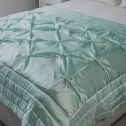 Voltico Buttoned Bedspread 140×200cm - Teal/Plum/Natural/Silver in Teal - Size: EU Double - thumbnail 1
