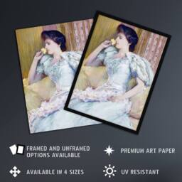 "Artery8 Actress Lillie Langtry Portrait Painting Hassam Wall Art Print - Size: W12"" x H16""" - thumbnail 2