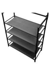 Garden Sanctuary Entryway 4 Tier Shoe Rack with Coat Hanger in Black - thumbnail 6
