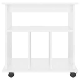 Berkfield Home Rolling Cabinet White 60x45x60 cm Engineered Wood - Size: 60 x 45 x 60 cm - thumbnail 4