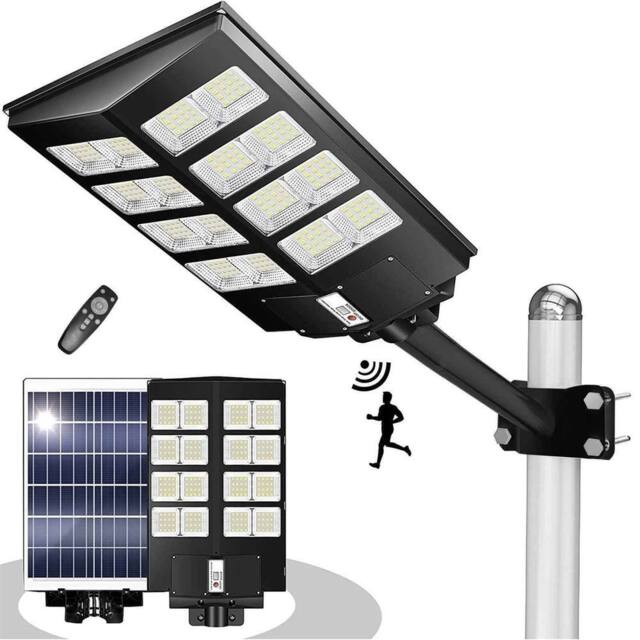 SPETLEK 6000W LED Solar Street Light Motion Sensor Dusk to Dawn Outdoor Garden in Black - image 1
