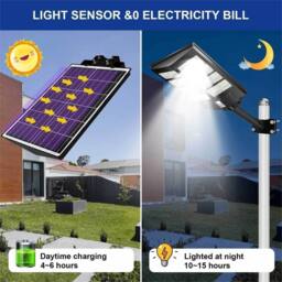 SPETLEK 6000W LED Solar Street Light Motion Sensor Dusk to Dawn Outdoor Garden in Black - thumbnail 5