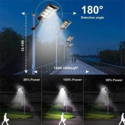 SPETLEK 6000W LED Solar Street Light Motion Sensor Dusk to Dawn Outdoor Garden in Black - thumbnail 4
