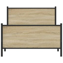 Berkfield Home Metal Bed Frame without Mattress Sonoma Oak 100x190 cm in Brown - thumbnail 5