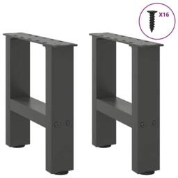 Berkfield Home Coffee Table Legs Anthracite 2 pcs 30x(30-31) cm Steel in Black - thumbnail 5