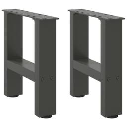 Berkfield Home Coffee Table Legs Anthracite 2 pcs 30x(30-31) cm Steel in Black - thumbnail 2