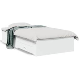 Berkfield Home Bed Frame with Drawers without Mattress White 100x200 cm - thumbnail 1
