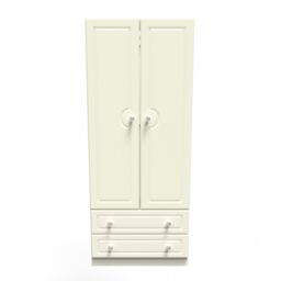 Ready Assembled 2 U Stirling 2 Door 2 Drawer Wardrobe (Ready Assembled) in Cream - thumbnail 1