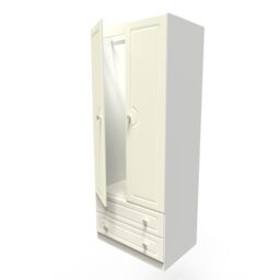 Ready Assembled 2 U Stirling 2 Door 2 Drawer Wardrobe (Ready Assembled) in Cream - thumbnail 5