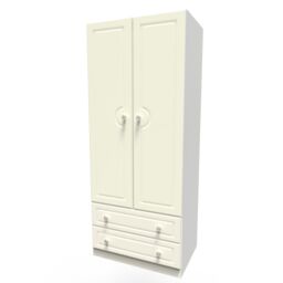 Ready Assembled 2 U Stirling 2 Door 2 Drawer Wardrobe (Ready Assembled) in Cream - thumbnail 3