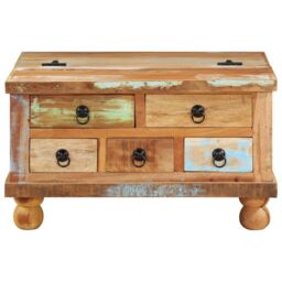 Berkfield Home Coffee Table Reclaimed Wood 70x70x38 cm in Brown - Size: 70 x 70 x 38 cm - thumbnail 2