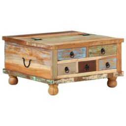 Berkfield Home Coffee Table Reclaimed Wood 70x70x38 cm in Brown - Size: 70 x 70 x 38 cm - thumbnail 1