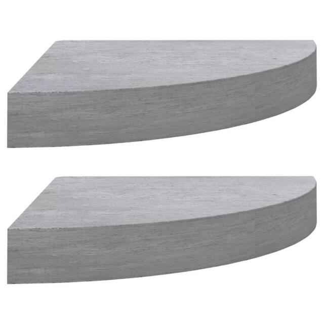Berkfield Home Wall Corner Shelves 2 pcs Concrete Grey 25x25x3.8 cm MDF - image 1