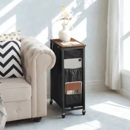FURNOS Industrial Laundry Basket Trolley With Shelf & Wheels in Black - thumbnail 5