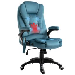VINSETTO Office Chair, Ergonomic Desk Chair w/ 6-Point Massage & Back Heated, Linen-Feel Fabric Computer Gaming Chair w/ Adjustable Arms, Lumbar - thumbnail 2