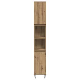 Berkfield Home Bathroom Cabinet Artisan Oak 30x30x190 cm Engineered Wood in Brown - Size: 30 x 30 x 190 cm - thumbnail 4