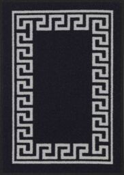 Desire Rugs Anti-Slip Greek Key Design Doormat - Machine Washable for Easy Care in Black - Size: 80 cm x 300 cm - thumbnail 2