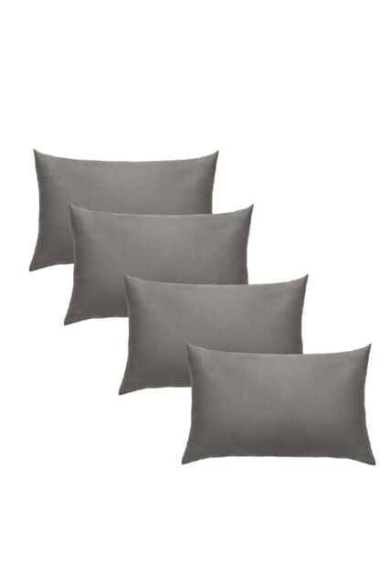 OHS 4 x Soft Polycotton Housewife Pillowcase Set in Charcoal - image 1