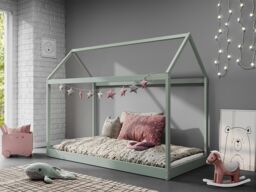 Home Detail Taylor Wooden Kids Montessori House Bed in Green - Size: Single - thumbnail 1