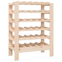 Berkfield Home Wine Rack 61.5x30x82 cm Solid Wood Pine in Brown - thumbnail 2