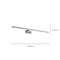 Eglo Pandella 1 Chrome Plastic Integrated LED IP44 Bathroom Mirror Wall Light in Metallic Silver - thumbnail 3
