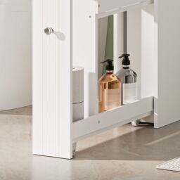 VonHaus Freestanding Shaker Style Slimline Bathroom Storage Unit in White - thumbnail 7