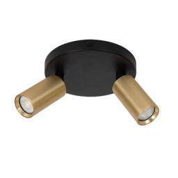 Netlighting Ritmo Ceiling spotlight Ø15cm 2xGU10 (MR11) Matt Gold Brass in Black - thumbnail 2