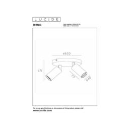Netlighting Ritmo Ceiling spotlight Ø15cm 2xGU10 (MR11) Matt Gold Brass in Black - thumbnail 5