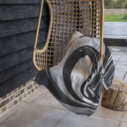Benjamin Tate Design Black Marbled Paint Blanket in Natural - Size: 120 cm x 150 cm - thumbnail 4