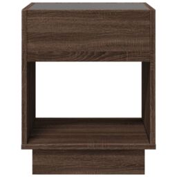 Berkfield Home Coffee Table with Infinity LED Brown Oak 40x40x50 cm - Size: 40 x 40 x 50 cm - thumbnail 6
