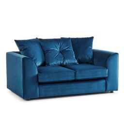 Furnishings For Less UK Fernando Soft Plush Velvet Fabric Sofa Set 3 & 2 Seater Sofa - Scatter Back in Blue - thumbnail 3