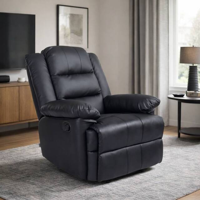 SquareBoxx Mapleton Recliner Armchair in Black - image 1