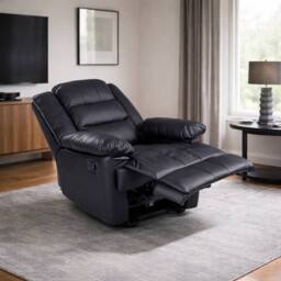 SquareBoxx Mapleton Recliner Armchair in Black - thumbnail 4